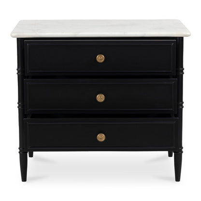 Eleanor Black With Marble Top Nightstand