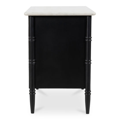 Eleanor Black With Marble Top Nightstand