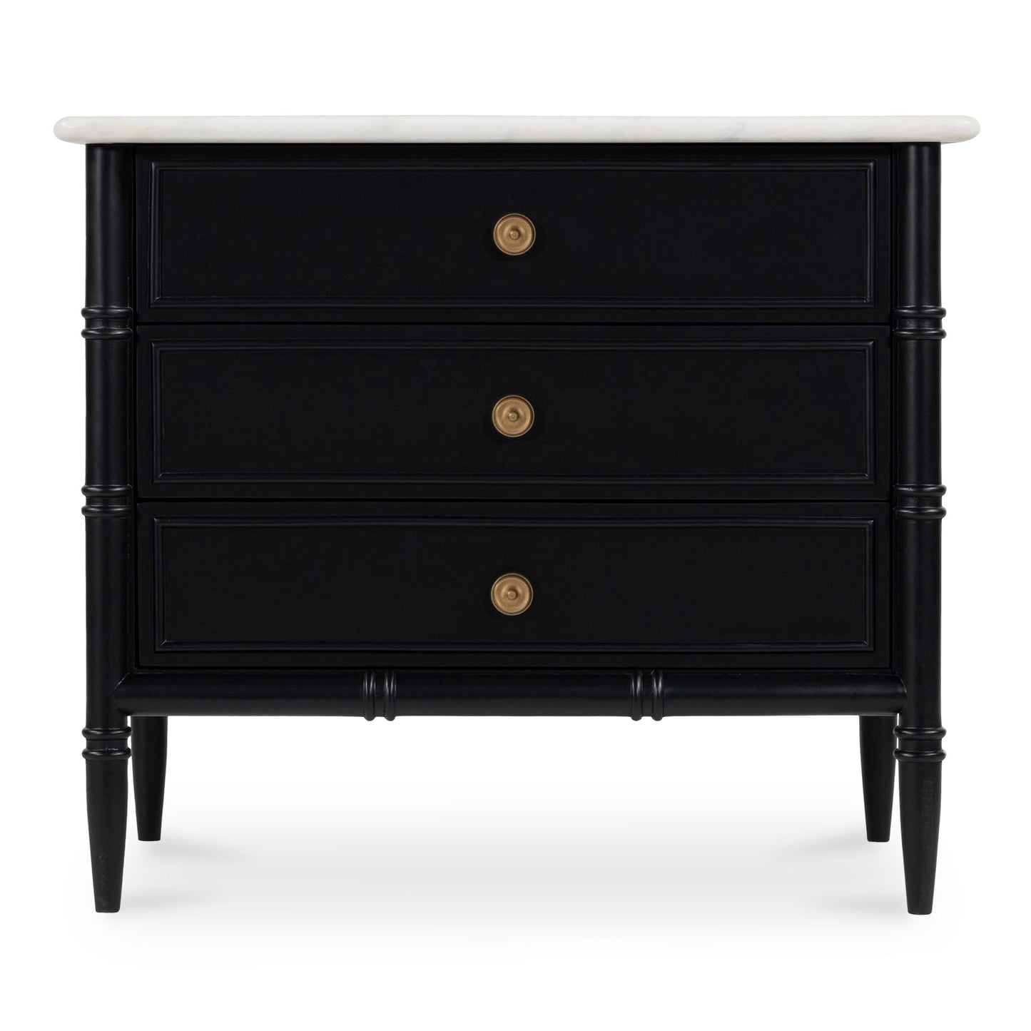 Eleanor Black With Marble Top Nightstand