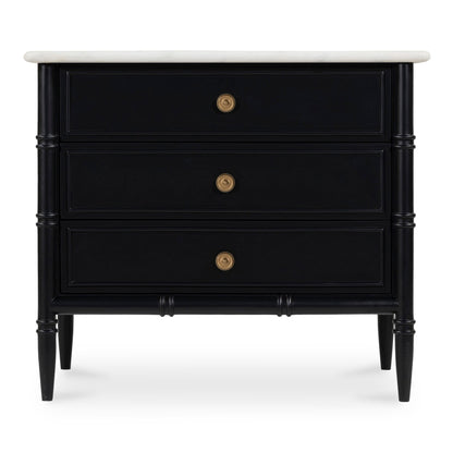 Eleanor Black With Marble Top Nightstand