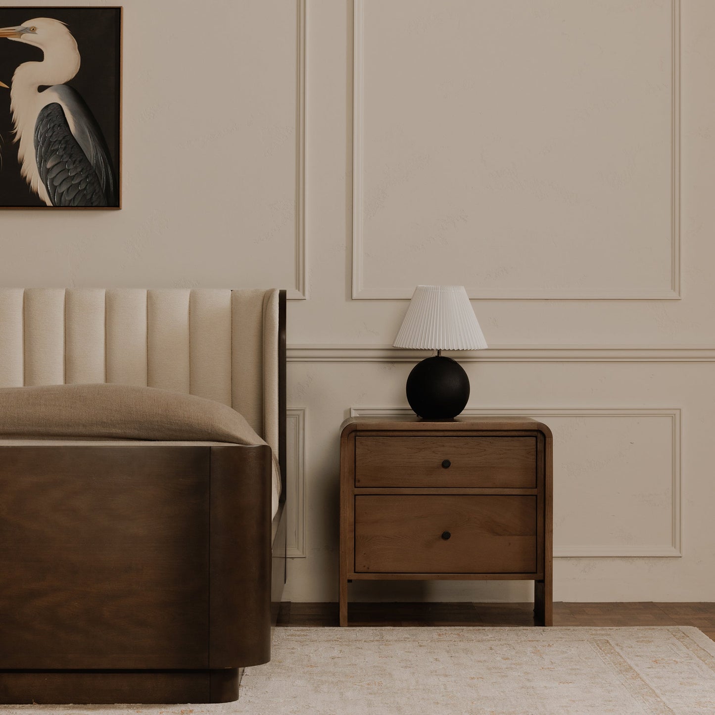 Riley Oak Waterfall Edge Design Nightstand