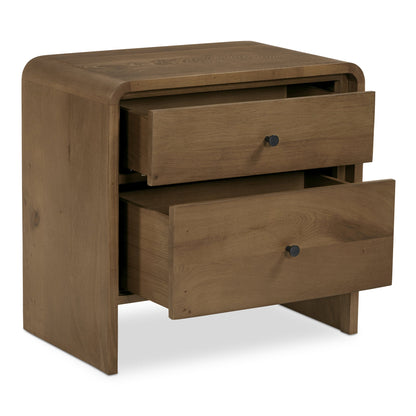 Riley Oak Waterfall Edge Design Nightstand