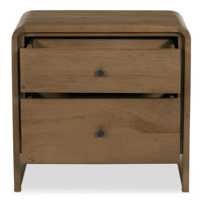 Riley Oak Waterfall Edge Design Nightstand