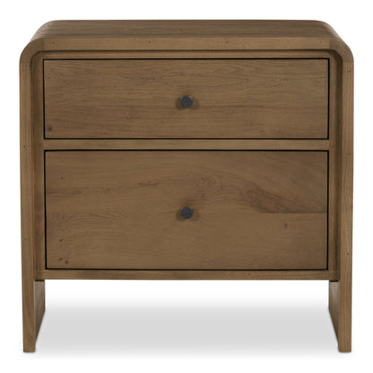 Riley Oak Waterfall Edge Design Nightstand