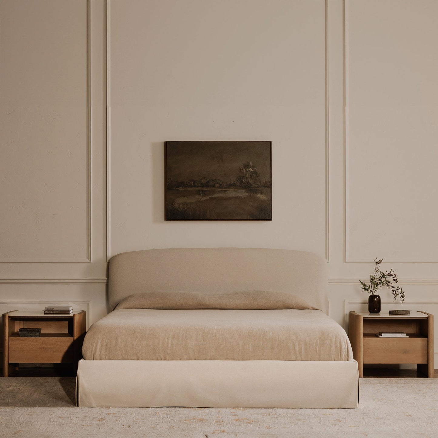 Lane Natural Italian Marble Top Nightstand