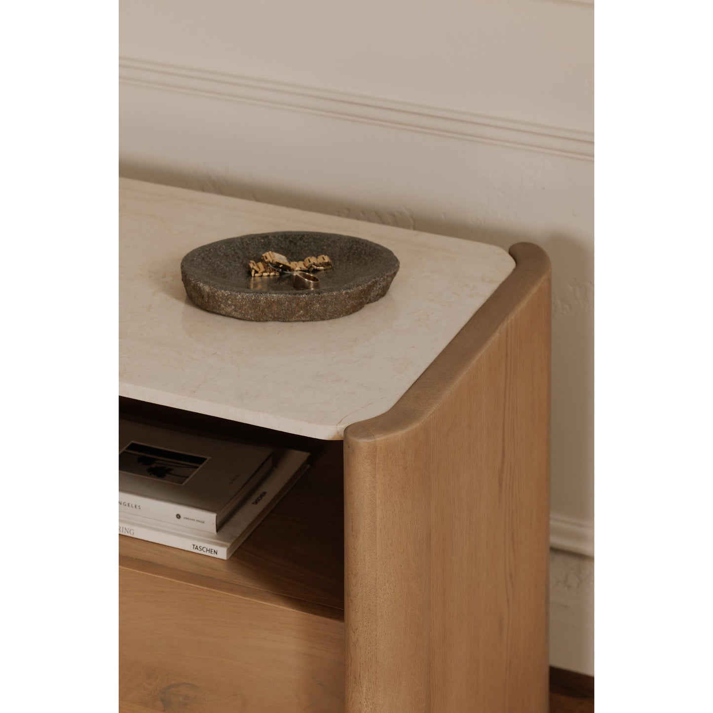 Lane Natural Italian Marble Top Nightstand