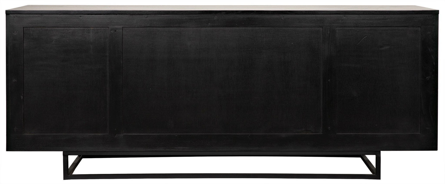 Ra Teak Wood Black Sideboard-Sideboards-Noir-Sideboards and Things