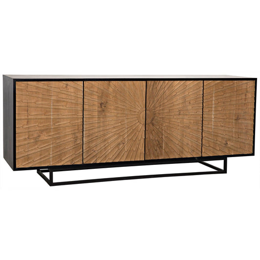 Ra Teak Wood Black Sideboard-Sideboards-Noir-Sideboards and Things