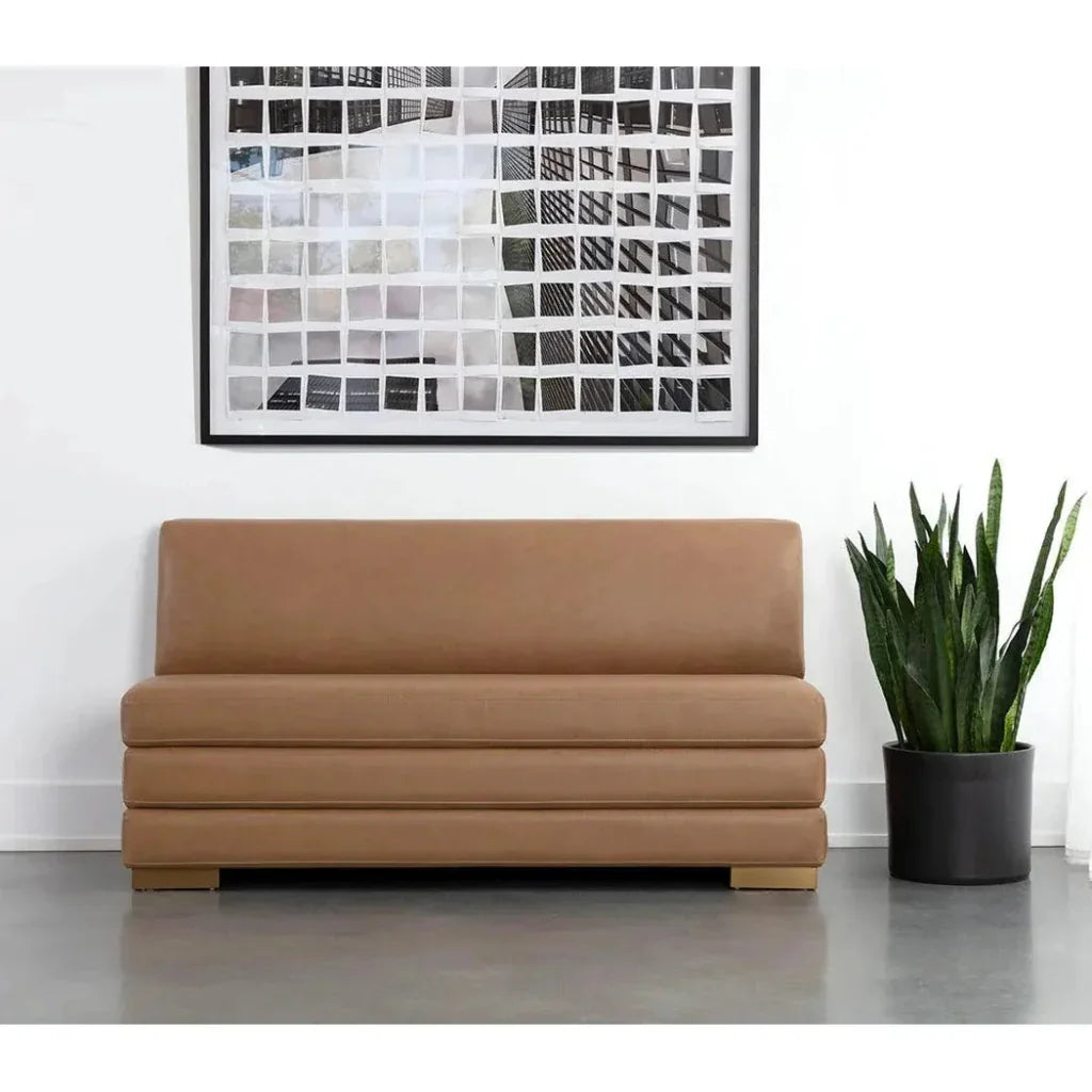 SUNPAN Radcliff Faux Leather Banquette