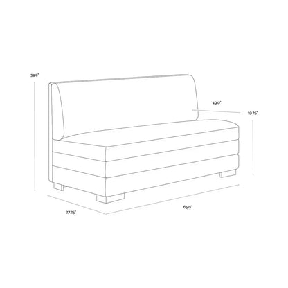 SUNPAN Radcliff Faux Leather Banquette