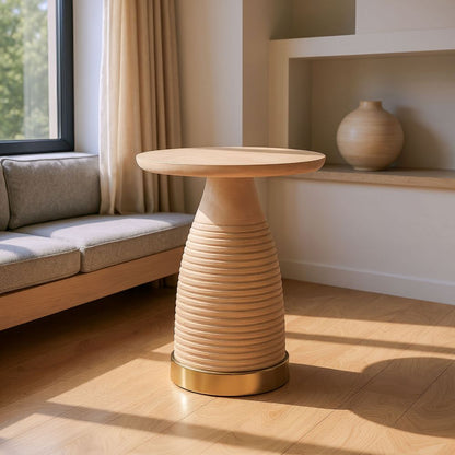 Zuo Modern Radiant Natural Wooden Round Side Table