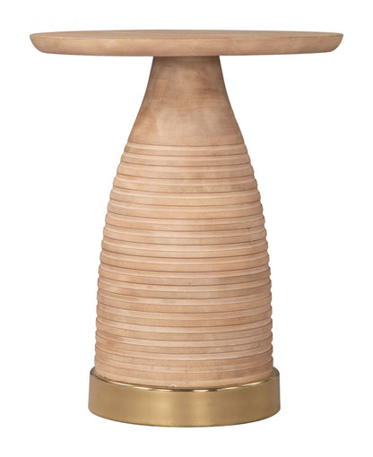 Zuo Modern Radiant Natural Wooden Round Side Table