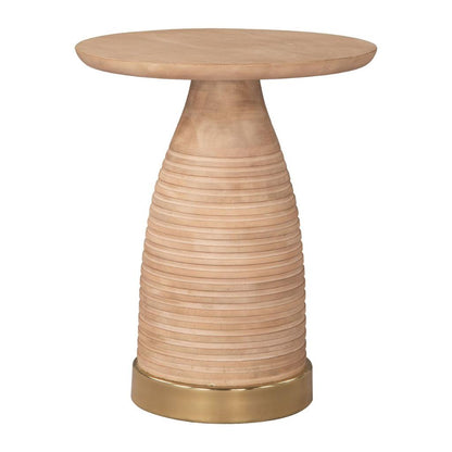 Zuo Modern Radiant Natural Wooden Round Side Table