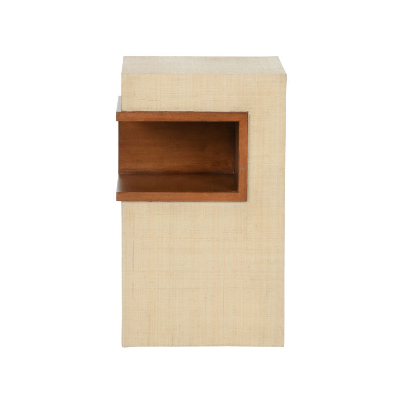 Wildwood Raffia Covered Book Nook Table