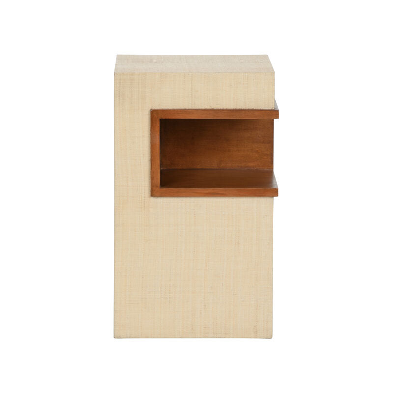 Wildwood Raffia Covered Book Nook Table