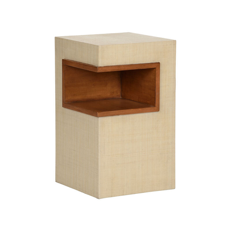 Wildwood Raffia Covered Book Nook Table