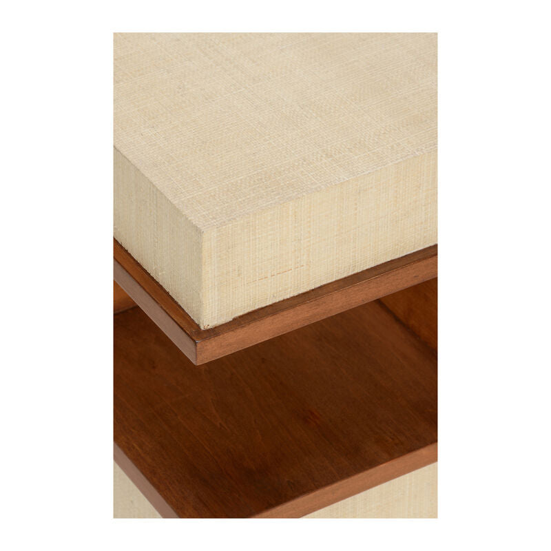 Wildwood Raffia Covered Book Nook Table