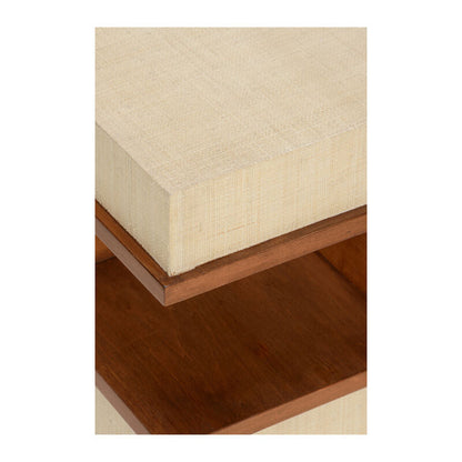 Wildwood Raffia Covered Book Nook Table