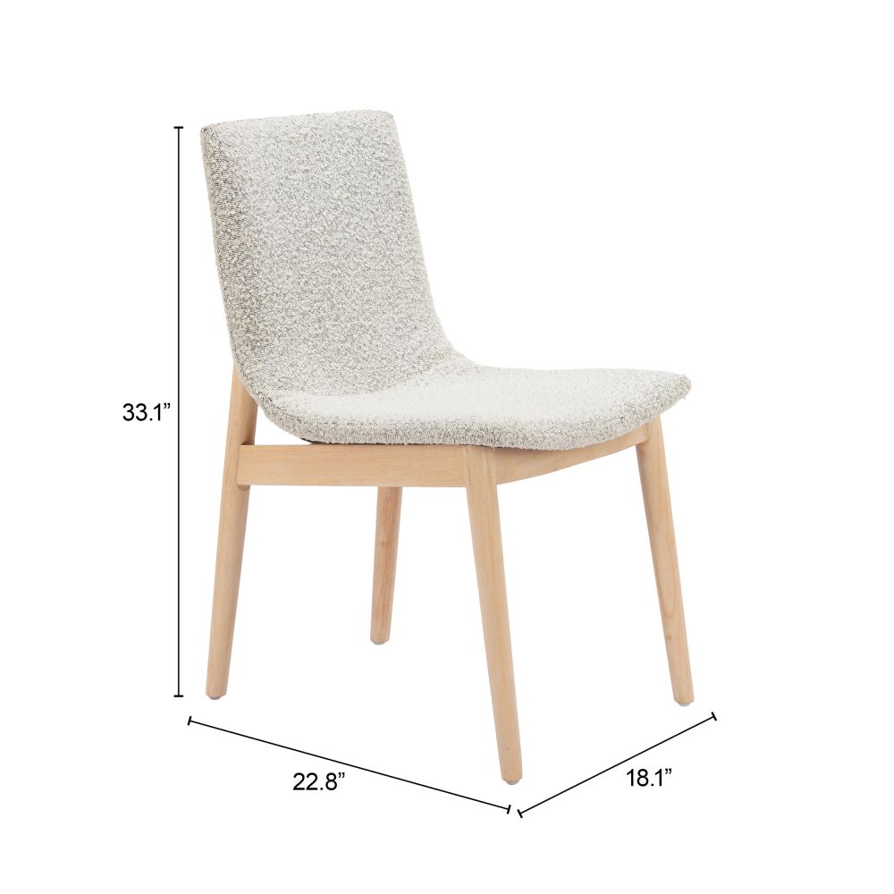 Zuo Modern Raha Grey Textured Fabric Dining Chair 2PC