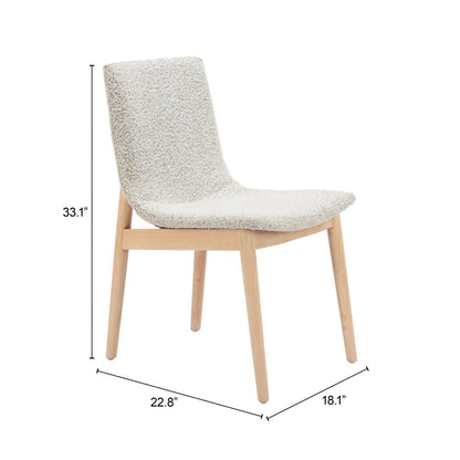 Zuo Modern Raha Grey Textured Fabric Dining Chair 2PC