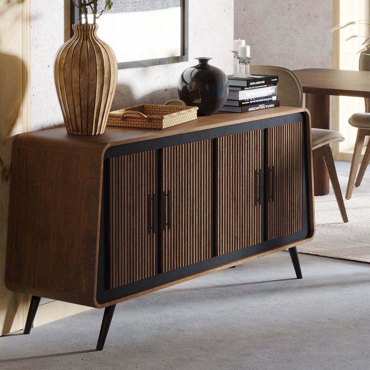 LH Home Railtown Four Doors Wood Sideboard