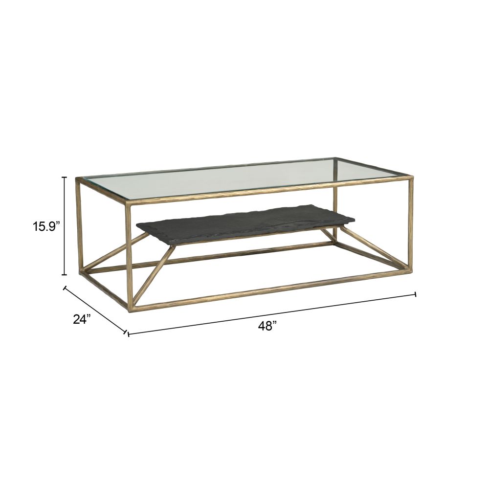 Zuo Modern Ranol Glass Top Rectangular Coffee Table