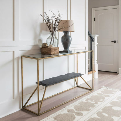 Zuo Modern Ranol Glass Top Rectangular Console Table
