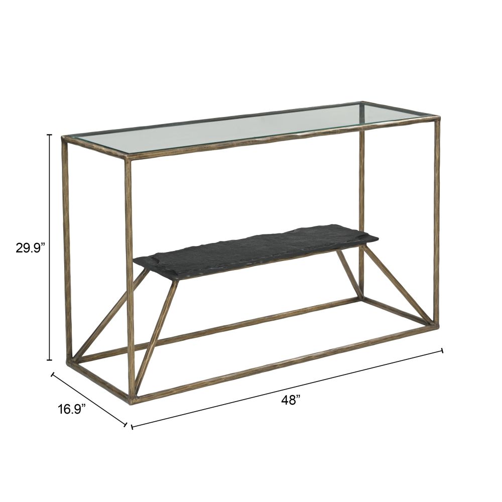 Zuo Modern Ranol Glass Top Rectangular Console Table