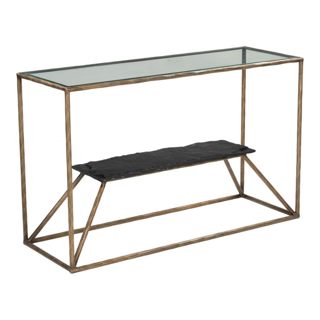Zuo Modern Ranol Glass Top Rectangular Console Table