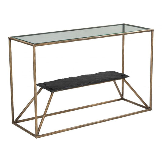Zuo Modern Ranol Glass Top Rectangular Console Table