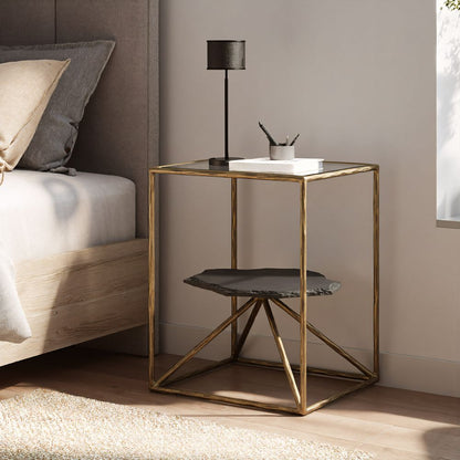 Zuo Modern Ranol Glass Top Square Side Table