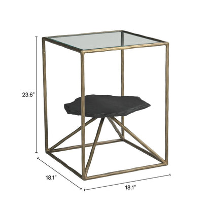 Zuo Modern Ranol Glass Top Square Side Table