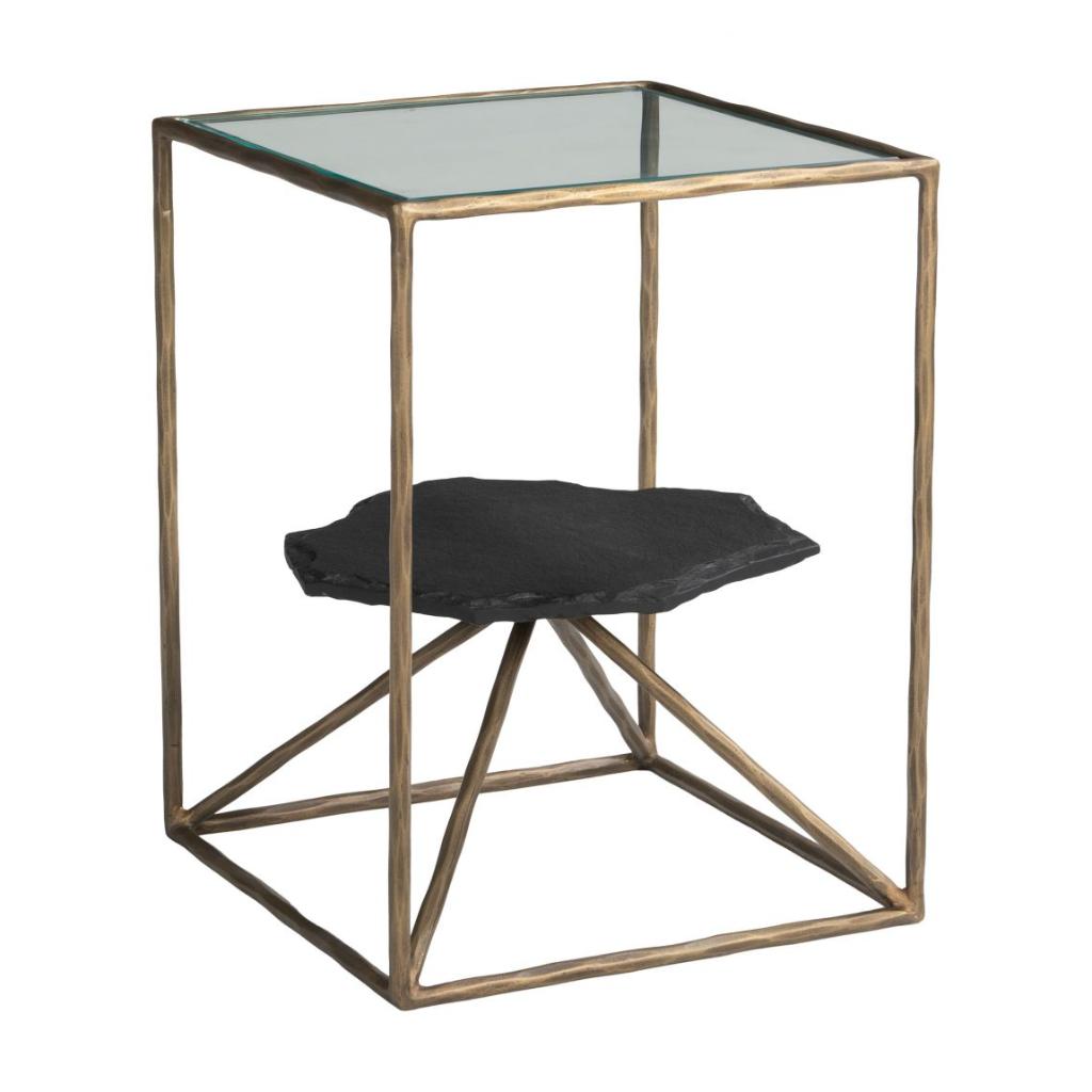 Zuo Modern Ranol Glass Top Square Side Table