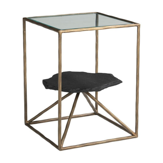 Zuo Modern Ranol Glass Top Square Side Table
