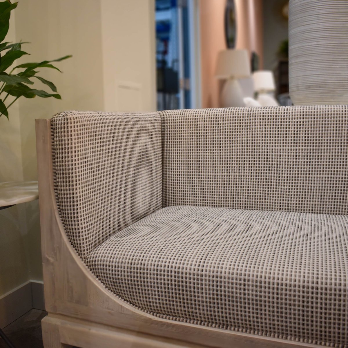 LH Home Raphael Grey Flax Fabric Sofa