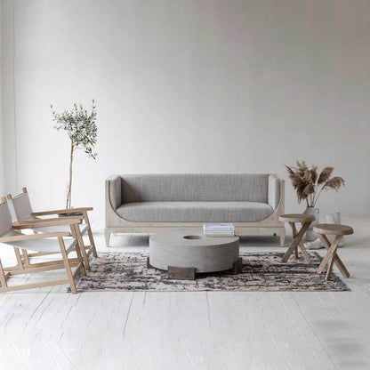 LH Home Raphael Grey Flax Fabric Sofa