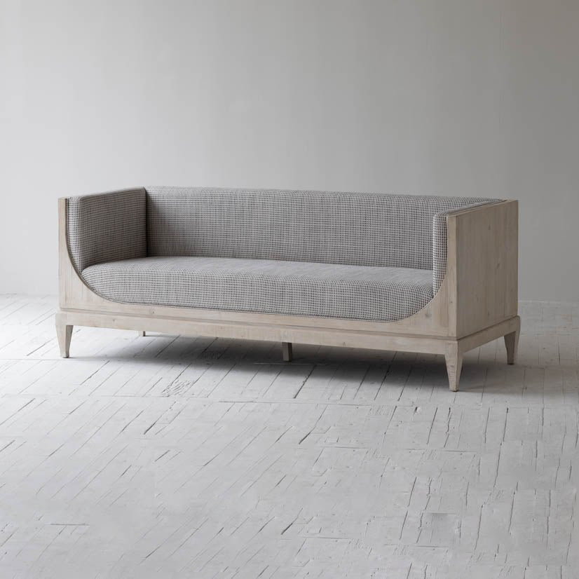 LH Home Raphael Grey Flax Fabric Sofa