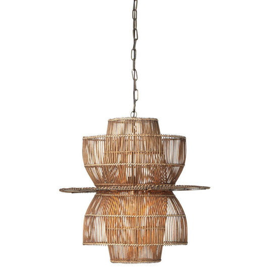 Rattan Bamboo and Iron Over Island Beach House Pendant Pendants Sideboards and Things By Jamie Young