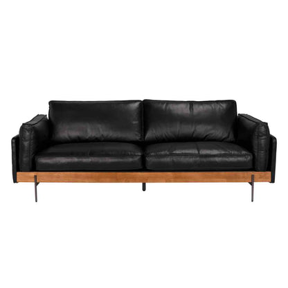 Ray Top Grain Leather Black Sofa
