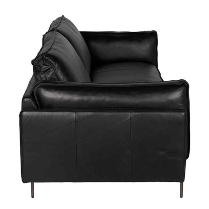 Ray Top Grain Leather Black Sofa