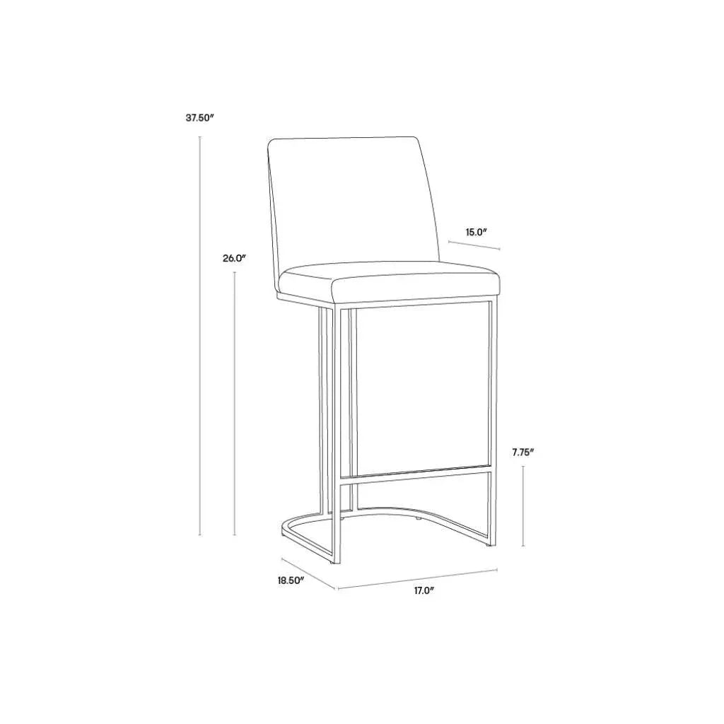 Rayla Fabric Counter Stool - LOOMLAN - SUNPAN - Counter Stools
