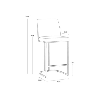 Rayla Fabric Counter Stool - LOOMLAN - SUNPAN - Counter Stools