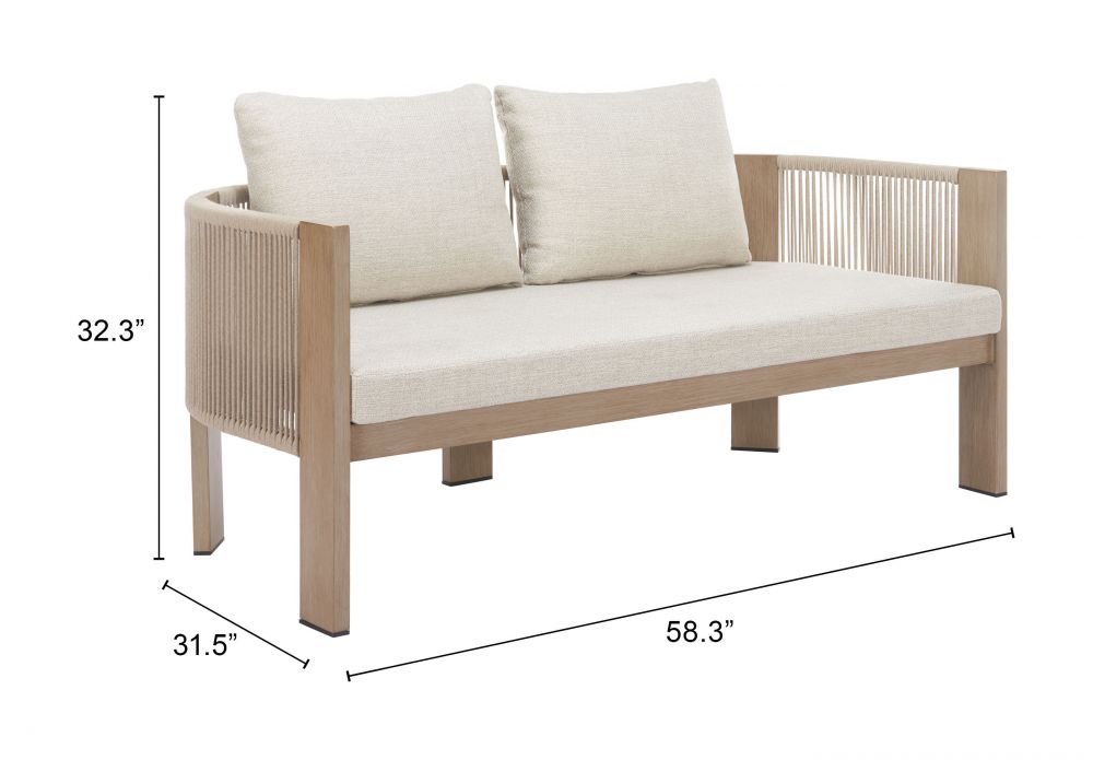 Zuo Modern Rebel Olefin Fabric Outdoor Sofa