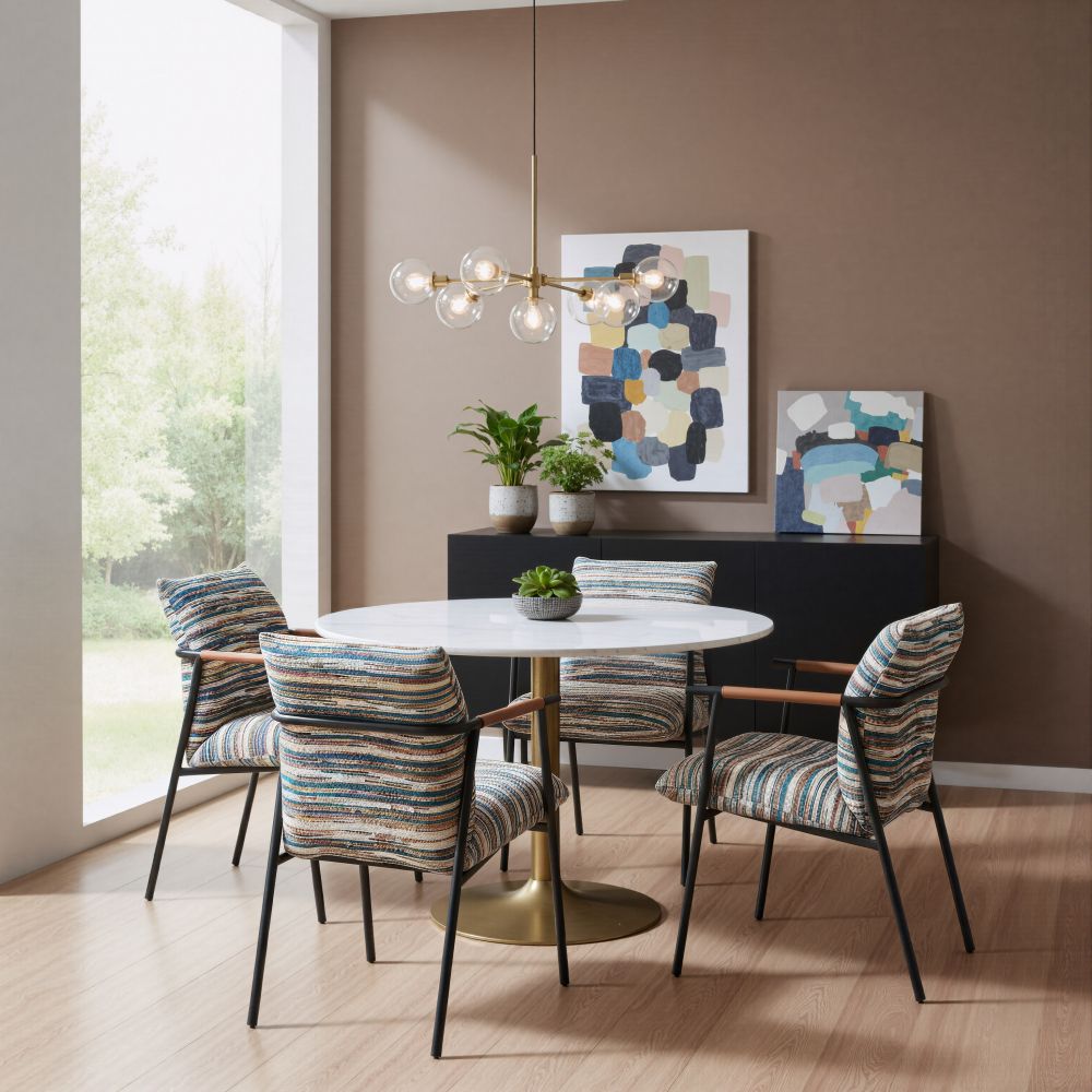 Zuo Modern Reduga Multicolor Textured Fabric Dining Chair