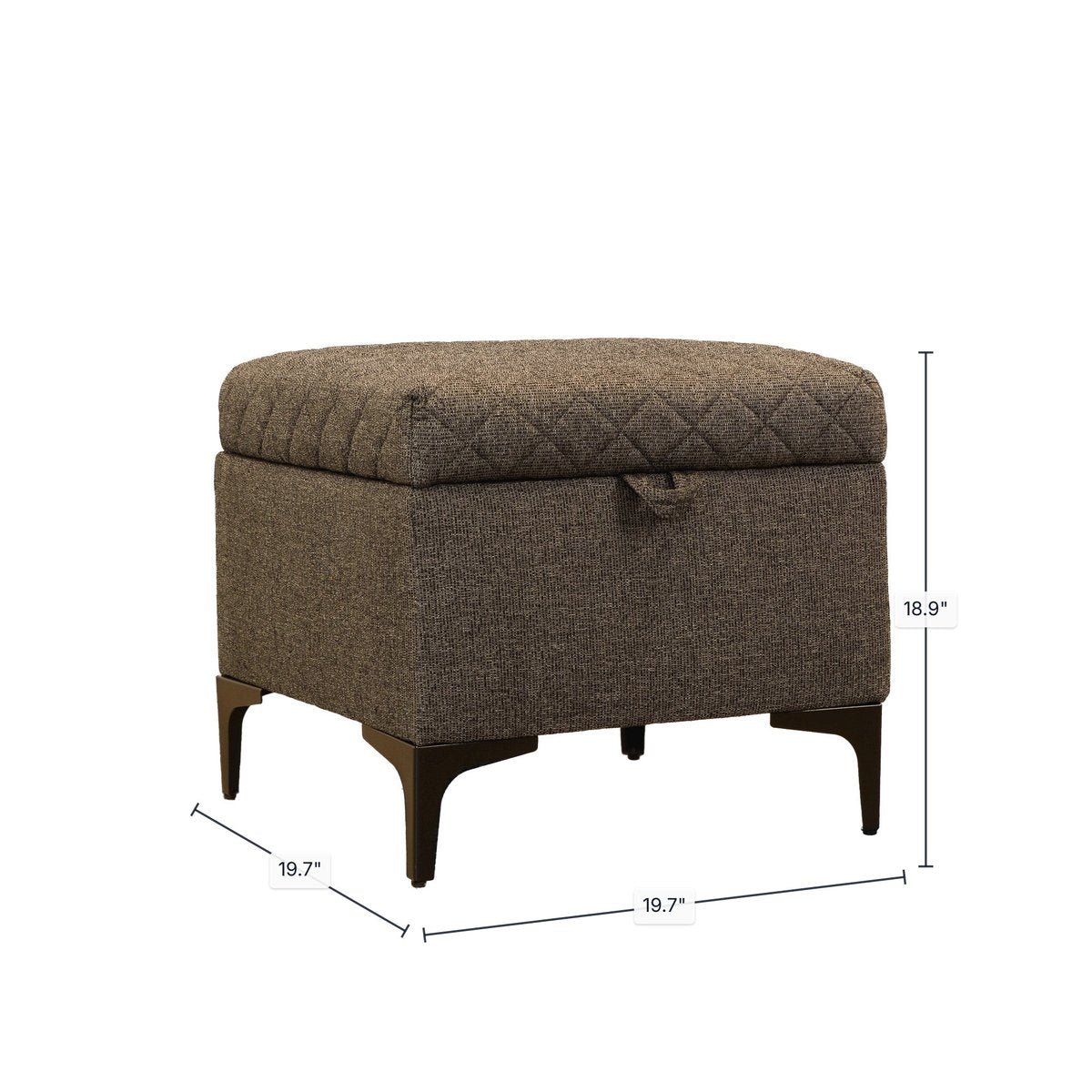 LH Home Reece Fabric Storage Ottoman