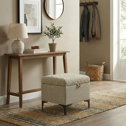 LH Home Reece Fabric Storage Ottoman