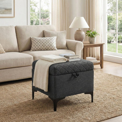 LH Home Reece Fabric Storage Ottoman