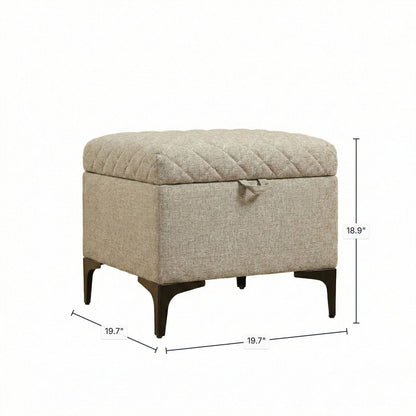 LH Home Reece Fabric Storage Ottoman