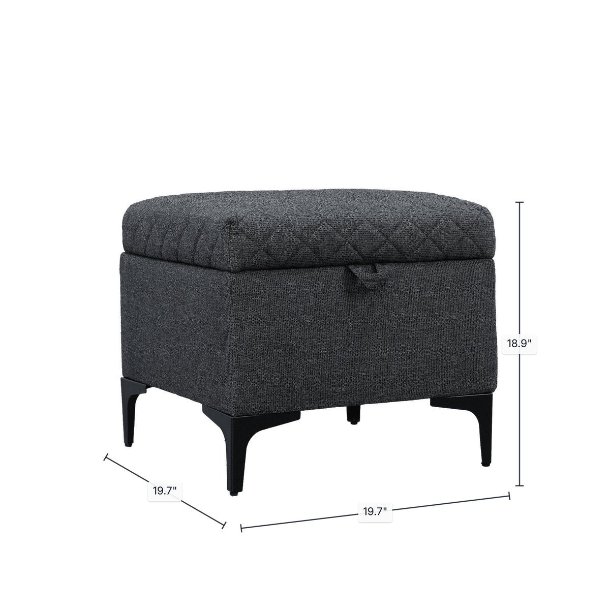 LH Home Reece Fabric Storage Ottoman