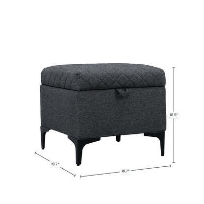 LH Home Reece Fabric Storage Ottoman